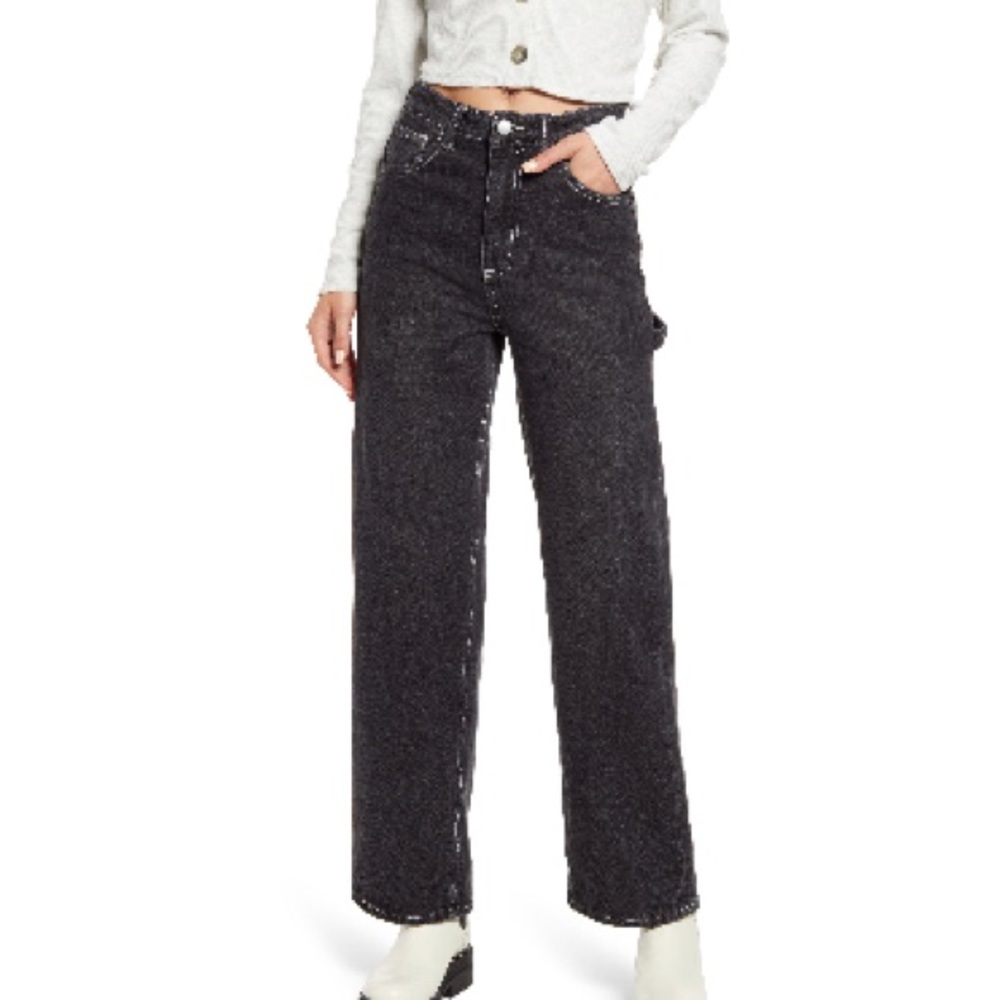 BP Contrast Stitch Wide Leg Carpenter Jeans